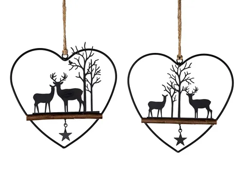 formano Hängedekoration Hirsch, Farbe: Schwarz, Motiv: Hirsche