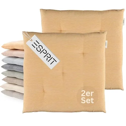 Esprit 2er Set Sitzkissen Stuhl 40x40cm Gelb in gelb von Esprit
