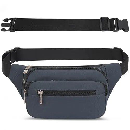 Bauchtasche Gürteltasche Hüfttasche mit Einem 60 cm Verlängerten Gürtel Unisex Modern Umhängetaschen Handytasche für Outdoor Reise Wandern Hundetraining Damen und Herren