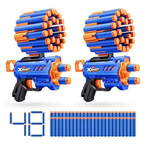 XSHOT Insanity Mikro-Blaster von ZURU mit 48 Air-Pocket-Technologie Schaumstoffdarts und Aufbewahrung, Outdoor-Spielzeugblaster mit 30m Reichweite für Jungen, Kinder und Erwachsene ab 8 Jahren