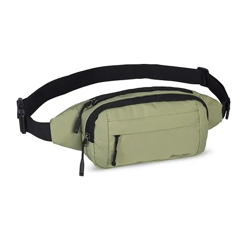 BestWay Hüfttasche – Damen Herren Bauchtasche mit Hauptfach & Frontfach – Crossbody-Umhängetasche mit verstellbarem Gurt – leichte Tasche für Reisen, Sport, Festivals & Alltag (Khaki)