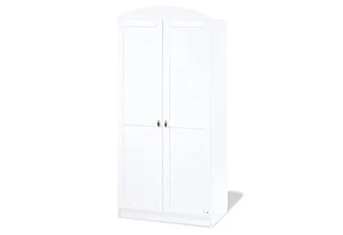 Pinolino Kleiderschrank Laura, schöner, 2-türiger Kleiderschrank, weiß, Maße 90 x 54 x 191 cm (Art.-Nr. 14 00 25)