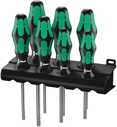 Wera 367/7 TORX HF Werkstatt Schraubendreher-Set 7-teilig - Schraubenzieher-Set für TORX-Schrauben mit Haltefunktion und ergonomischem Griff für komfortables Arbeiten. Ideal für präzise Anwendungen in der Werkstatt.