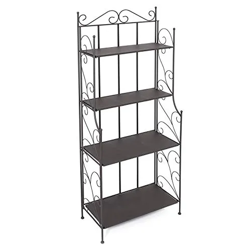 Produktbild Dekoleidenschaft großes Metall-Regal Toskana, schwarz, 4 Böden, im Antik Design, Bücherregal, Standregal