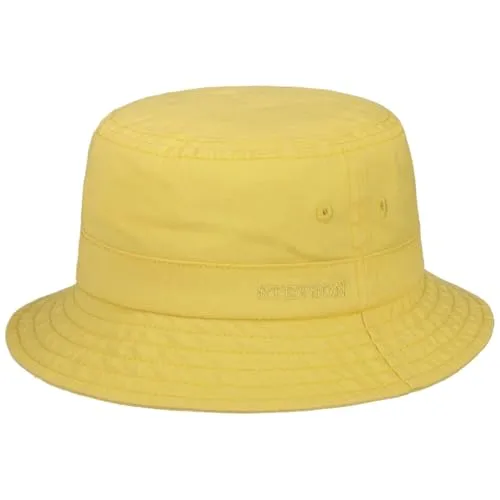 Stetson Organic Cotton Hut mit UV-Schutz Damen Herren 100% Bio-Baumwolle Knitterfrei Nachhaltig Bucket Hat Packable Anglerhut Frühjahr Sommer gelb M (56-57 cm)