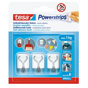 tesa Powerstrips Klebehaken für max. 1,0 kg, 3 St. in weiß von tesa