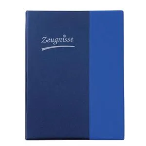 Idena Zeugnismappe 20105, A4, Ringbuch, erweiterbar, metallic blau, 10 Hüllen