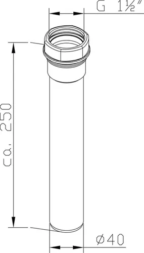Verlängerungsrohr 1 1/2 Zoll x 40 x 250 mm