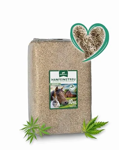 Hanfeinstreu für Kleintiere, Hühner und Pferde, 100 Liter, 100% Naturprodukt, Extrem Saugfähig, Staubarm, Geruchsbindend, Nachhaltig und Langlebig