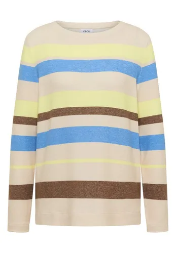 Langarmshirt CECIL für Damen in urban taupe melange, Gr. XXL - Stylisches Langarmshirt von CECIL aus bequemem Viskosemix mit Stretchanteil. Ideal für entspannte Tage, bietet es einen angenehmen Tragekomfort und eine modische Passform.