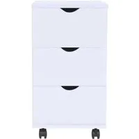 vidaXL Rollcontainer mit Rollen 33×45×60 cm Weiß - Praktischer Rollcontainer mit 3 Schubladen für optimalen Stauraum, ideal für Büro und Wohnräume. Stabil und mobil dank Kunststoff-Rollen, einfach zusammenzubauen.
