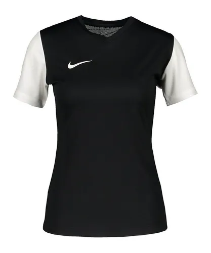 NIKE Damen W NK DF Tiempo PREM II JSY SS T-Shirt - Sportfan T-Shirt in Black/White, XS mit Dri-FIT Technologie für optimalen Feuchtigkeitstransport und V-Ausschnitt für hohen Tragekomfort.
