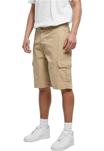 Urban Classics Herren Cargo Shorts Big Bermuda unionbeige 28 - Herren-Shorts im Cargo-Stil, robust aus Baumwoll-Twill, ideal für warme Tage und alltägliche Abenteuer.
