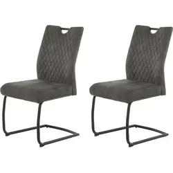 Schwingstuhl Raissa Microfaser dunkelgrau