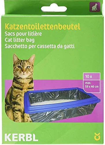 Kerbl 84215 Beutel für Katzentoiletten XL 59 x 46 cm, 10er-Pack