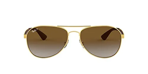 Ray-Ban 0RB3549 001/T5 Gold Gr. 61/16 - Stylische Sonnenbrille mit Sehstärke - Sonnenbrillen mit modischem Goldrahmen, ideal für trendbewusste Träger, die auch mit Sehstärke nicht auf Stil verzichten möchten.