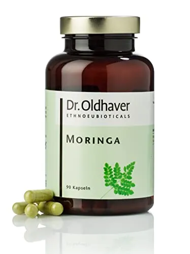 Dr. Oldhaver Moringa Kapseln (90 Kapseln) Oleifera Blatt Pulver - Hochdosiert | Vegan, Glutenfrei, Lactosefrei