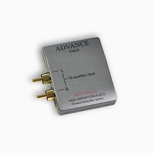 Advance Paris WTX-700 aptX HD Bluetooth-Adapter - Drahtloser Bluetooth-Adapter für hochwertige Audio-Übertragung, unterstützt aptX HD für erstklassigen Klang und einfache Verbindung über Cinch-Eingänge.