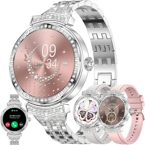 SGDDFIT Smartwatch (3,3 cm, android ios), Smartwatch mit AMOLED Touchdisplay Telefonfunktion Fitness Tracking