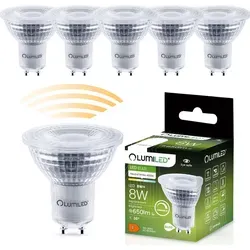 LUMILED GU10 LED Lampe dimmbar 8W 650 Lm Leuchtmittel 4000K neutralweiß Strahler, ersetzt 80W Halogenlampen 36° Reflektorlampen 6 Stück Lampen