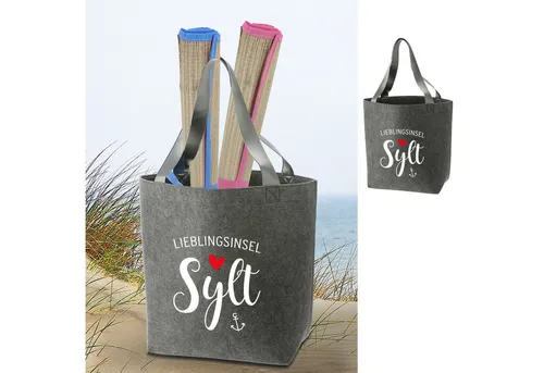 CEPEWA Freizeittasche Minitasche Ankermotiv Maritim 25x18x5cm weiß blau beige Canvas Kordel