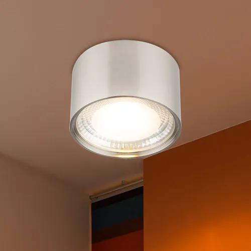 LED Decken Strahler silber, 12W - Moderne Deckenleuchte für Wohn- und Esszimmer, mit 980lm warmweißem Licht und 80% Energieersparnis. Perfekt für stilvolle Akzente und abgesetzte Deckenelemente.