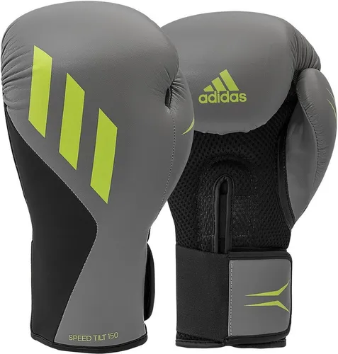 adidas Herren Tilt 150 Boxhandschuhe, Grau/Schwarz, 10 oz EU - Punchinghandschuhe mit innovativem Tilt-Design für natürliche Schlagausführung und erhöhte Schlagkraft, ideal für Anfänger und Fortgeschrittene.
