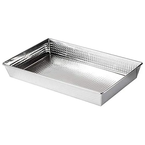 KADAX eckige Backform aus verzinktem Stahl mit Antihaftbeschichtung, rechteckige Kuchenform, für Kuchen, Käsekuchen, Brownie, Kastenform, Wärmeverteilung, pflegeleicht, silber (40 x 25,5 x 5,5 cm)