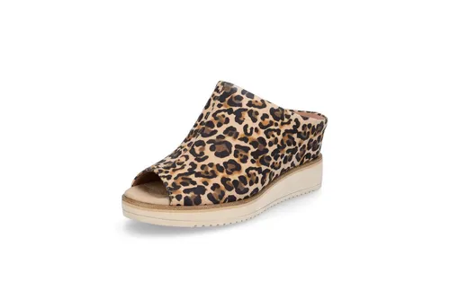 TAMARIS Pantolette Damen Gr. 37 im Leo-Look - Modische Pantolette aus Ziegenveloursleder mit 7 cm Keilabsatz, ideal für den Sommer. Der animal-print sorgt für einen trendigen Auftritt.