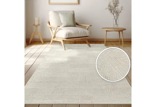 KADIMA DESIGN Teppich Unifarben Creme 80x150 cm - Schmutzabweisender Kurzflor-Teppich in Creme für den Innenbereich. Ideal für Wohnzimmer, Schlafzimmer oder Flur. Pflegeleicht und robust, sorgt er für ein stilvolles Ambiente.