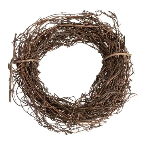 NaDeco Clematis-Kranz in Natur, Durchmesser ca. 10cm | Mühlenbeckia-Ring | Deko-Kranz | Naturkranz | Rebenkranz | Weidenkranz | Türkranz | Waldrebe | | Osternest | Osterdeko | Naturdeko