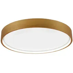 Trio Leuchten LED-Deckenleuchte Doha, Messing - Elegante LED-Deckenleuchte in Messing, aus robustem Metall, mit nur 5,5 cm Höhe – ideal für stilvolle Raumbeleuchtung.