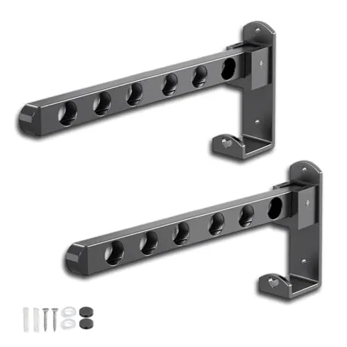 Stück Kleiderhaken Klappbar, Kleiderstange Wandmontage 90° Drehbar Kleiderlüfter Garderobenstange Wand Klapphaken mit Befestigungsschraube, Kleiderständer Wand für Balkon Waschküche Badezimmer 2