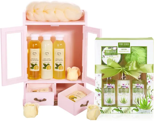 BRUBAKER Pflege-Geschenkset 2 in 1 Pflegeset Grüner Tee Lemon & Aloe Vera