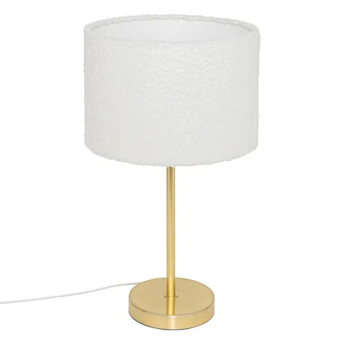 Tischleuchte TINA mit Bouclé-Lampenschirm, H. 49 cm in gold von Atmosphera