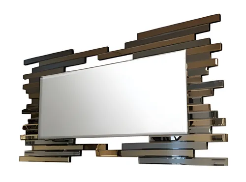 Brauner Glas-Wandspiegel im modernen Design - Eleganter Wandspiegel für Jugendliche und Erwachsene, ideal für jedes Wohnzimmer. Mit einer Höhe von 80 cm und einer Breite von 5 cm ist er ein stilvolles Highlight in Ihrem Raum.