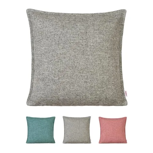 beties Boucle Kissenhülle ca. 40x40 cm Kissenbezug mit aufwendiger Jeans-Doppelnaht in Raumausstatter Qualität aus Deutschen Unternehmen (Steel-grau)