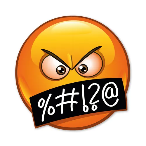 Smiley-Aufkleber AngryI rund Ø 9 cm lustiger Emoticon Sticker wütend kfz_669