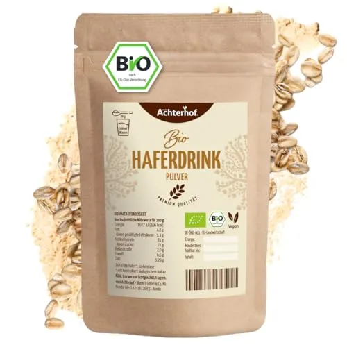 Bio Haferdrink Pulver 250g | Nachhaltige Milchalternative zum Selbermachen - Hafer-Drinks: 100% bio & vegan, einfach frisch zubereiten und platzsparend. Enzymatisch behandeltes Haferpulver für süßen, cremigen Genuss.