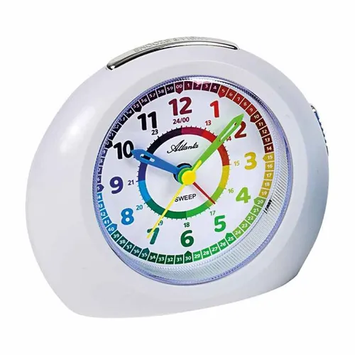 Atlanta Analoger Kinderwecker weiß Kunststoff Weckfunktion Piepton