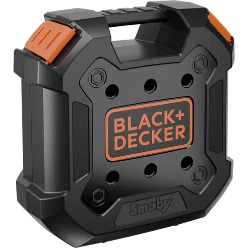 Smoby Black+Decker Werkzeugkoffer (7600360938) - Kunststoffspielzeug für kreative Bauprojekte, mit originalgetreuen Werkzeugen für kleine Handwerker und viel Spaß beim Spielen.