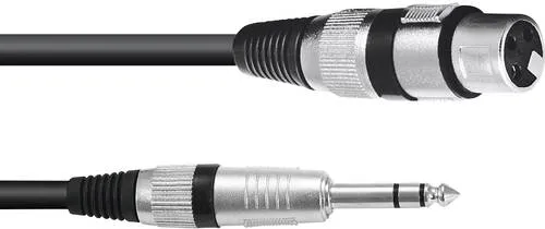 Omnitronic 30225195 XLR Adapterkabel [1x XLR-Stecker 3 polig - 1x Klinkenstecker 6.3 mm (stereo)] 0.90 m Schwarz