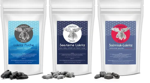 Knud | 450g Lakritz Probierset 3er Pack Lakritze - salziges Lakritz