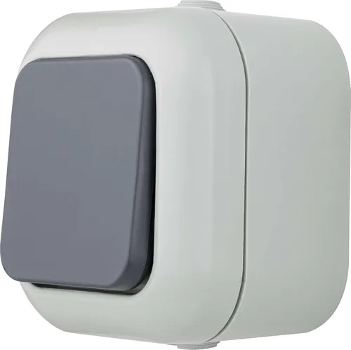 REV Ritter Atlantik Aufputz Feuchtraum Schalterprogramm, Farbe:grau, Modell:Kreuzschalter