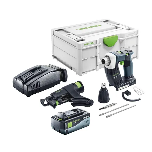 Festool DURADRIVE DWC 18-4500 Bauschrauber mit Akku - Leistungsstarker 18 V Bauschrauber mit 14 Nm Drehmoment und bürstenlosem Motor. Inklusive 8,0 Ah Akku für langanhaltenden Einsatz – ideal für professionelle Anwendungen.