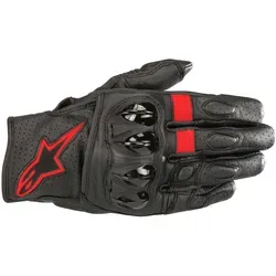 Alpinestars Celer V2 Motorradhandschuhe, schwarz-rot, Größe S - Motorradhandschuhe mit strapazierfähiger Vollnarben-Ziegenleder-Konstruktion und PU-Knöchelschutz für optimalen Komfort und Sicherheit beim Fahren.