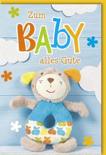 Geburt – Baby – Freudiges Ereignis - Glückwunschkarte im Format 11,5 x 17 cm mit
