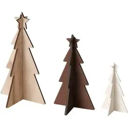 Dekorative Tannenbäume Aus Sperrholz Karl, 12-25 Cm, 3er-set