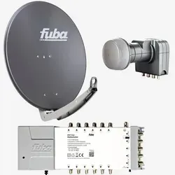 Fuba Sat Anlage 12 Teilnehmer | DAA 780 A 80cm Satellitenschüssel - SAT-Antennen, ausgezeichnete Empfangsqualität mit bis zu 38,5 dB Signalgewinn für HD- und UHD-Sender, ideal für bis zu 12 Teilnehmer.