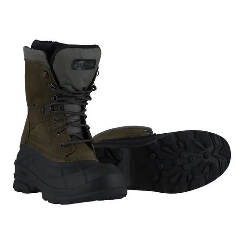 Kamik Herren Nation Plus Schneestiefel - Dark Olive, 44 EU - Herren-Stiefel mit wasserabweisendem Leder und nachhaltiger Heat-MX Isolation für optimale Wärme und Komfort bei winterlichen Abenteuern.